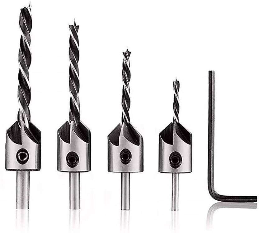 Peacemakers Drill Bits Set Woodwork,PVC, Plywood High Carbon Steel Drill Bits Hand Tool Kit(5 Tools)