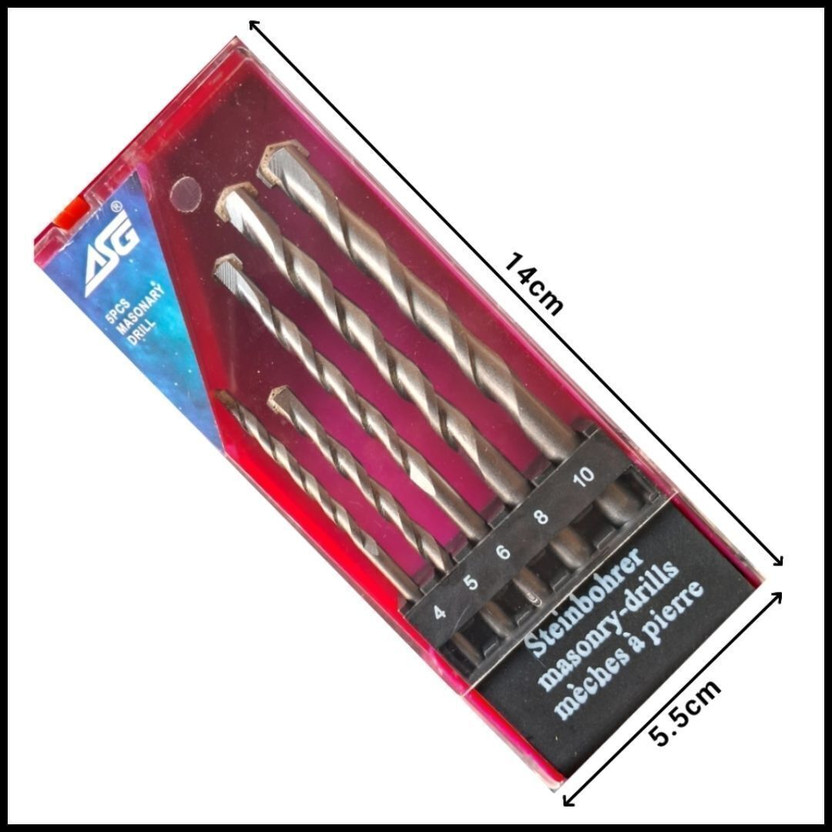 ASG Minus; 4 - 10 (mm); Masonry; Wall Drill Bit (Kit) Minus; 4 - 10 (mm); ASG; Masonry; 5Pcs Wall Drill Bit (Kit)
