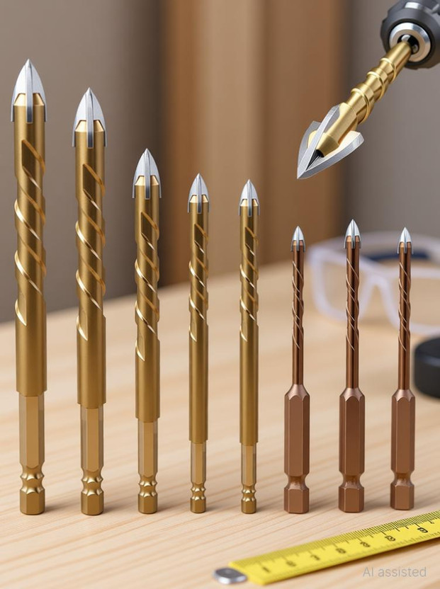 PROBEROS 7pcs Alloy Steel Drill Bits Set 3mm to 12mm for Concrete Wood 7-Piece Hex Shank Carbide Masonry Drill Bit Set (3-12mm) Masonry Bits Set(Pack of 7)