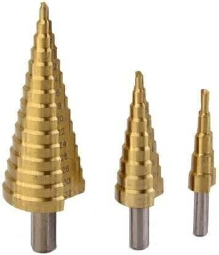 Universal Buyer Drill Bit Sets HSS Steel Step Cone Drill Titanium Bit Set Hole Cutter (4-32, 4-20, 4-12mm)