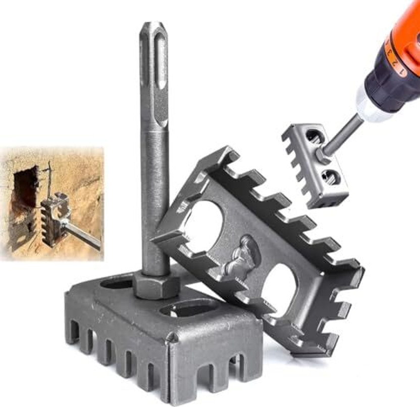 Greva Square Hole Cutter for 86-Type Electrical Box 3/8" Shank Steel Three Eighths Inch Shank Steel Specialty Woodworking Bits (Pack of 1)