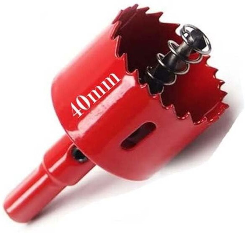 NITYAECOMMERCE Red Color Woodworking Round Hole Saws Set Industrial Hole Drill Cutter Saw Cutting Tools Set Bi-Metal Hole saw (40mm)