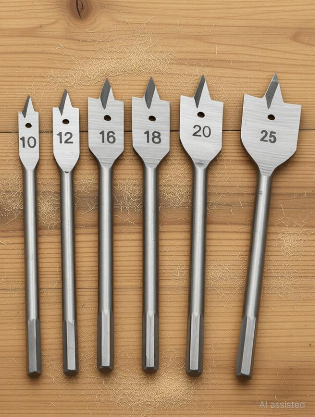 RetailPick RetailPick DB:D289 6 Pieces Hex Shank Flat Drill Bit Set For Spade Boring In Wood, Plastic, PVC, Etc. (10 mm, 12 mm, 16 mm, 18 mm, 20 mm, 25 mm) - Flipkart Deal