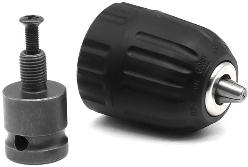 DYTOOLS 0.8-10mm Keyless Drill Chuck Hand Tight Clamp Thread Adapter Wrench Conversion Thread Head 0.8‑10mm 3/8‑24UNF for SDS