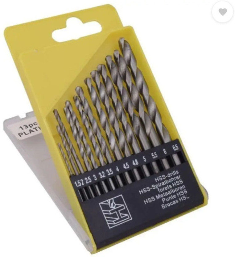ALPHABET PH2 13 pc HSS drill bit set for drilling in Wood, Malleable Iron, Alumin, Plastic