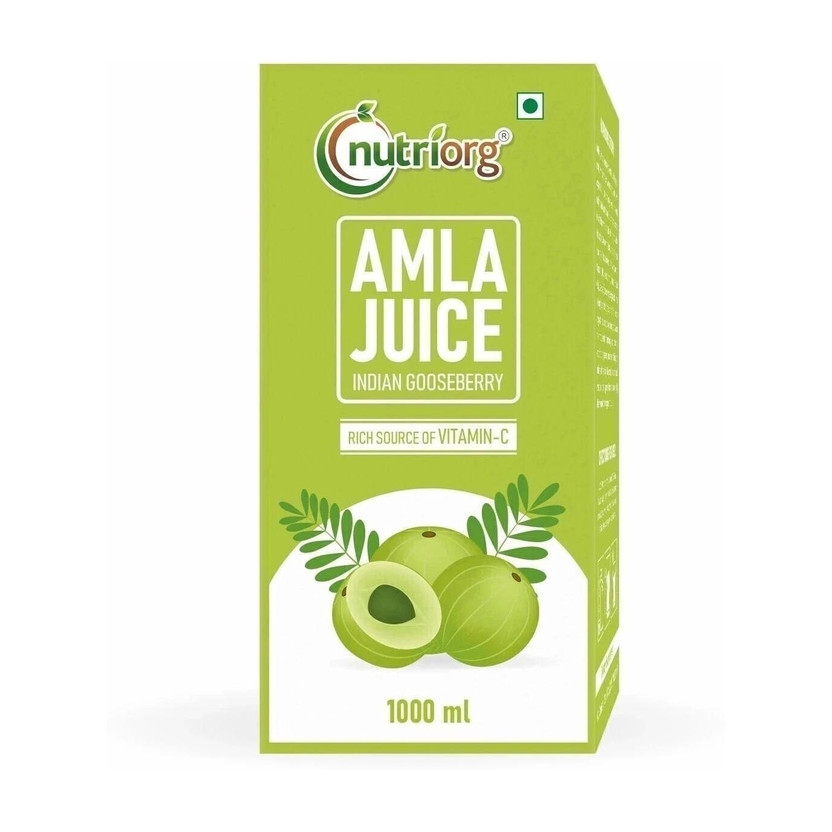 Nutriorg 100% Natural Cold-Pressed Amla Juice | Rich in Vitamin C and Antioxidants(1000 ml)