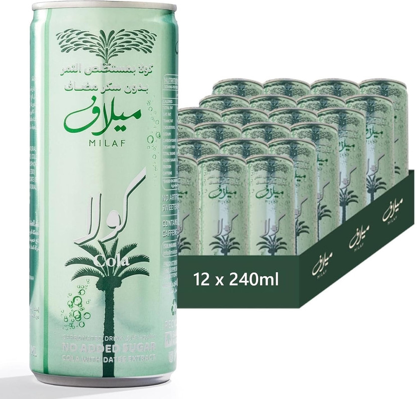 milaf Cola with Real Dates Extract | Carbonated Soft Drink |(12 x 240 ml)