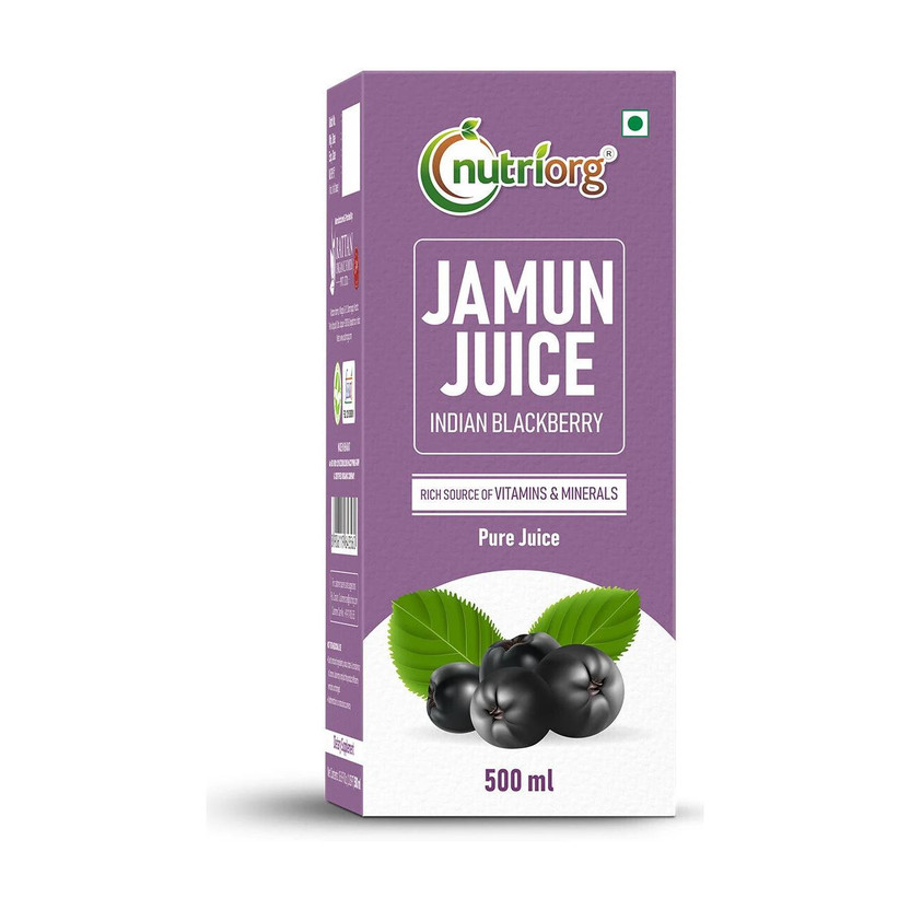 Nutriorg 100% Natural Jamun Juice | Helps Manage Blood Sugar, Boosts Immunity & Digestion(500 ml)