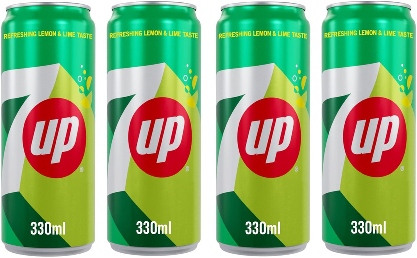 7UP Carbonated Soft Drink | Lemon-Lime Flavoured(4 x 320 ml)