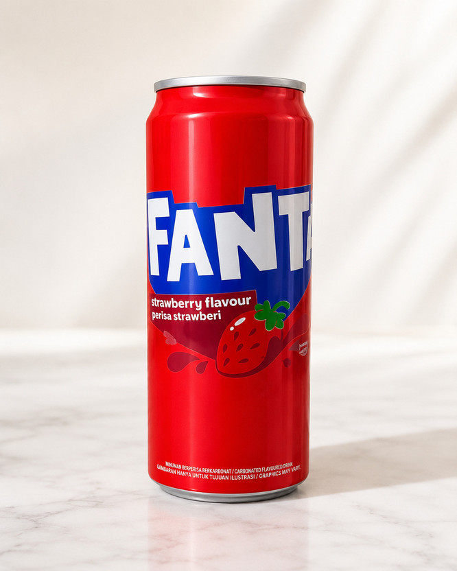 fanta Strawberry Flavour Soft Fizzy Drink Can(320 ml)