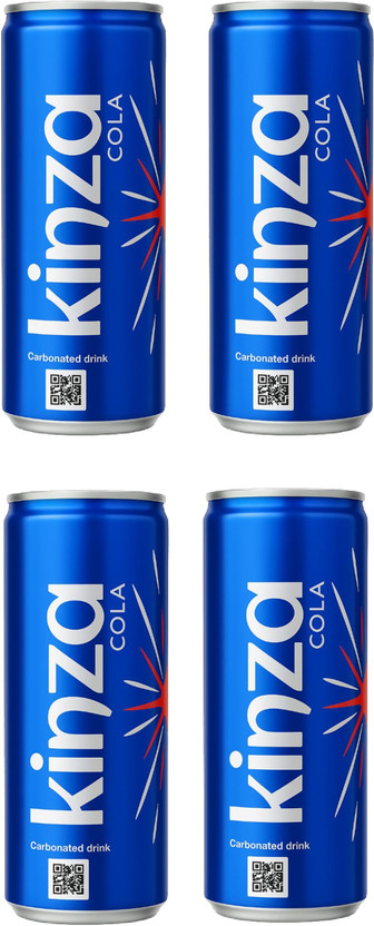 KINZA Cola 250ml pack of 4 carbonated soft drink Imported(4 x 0.25 L)