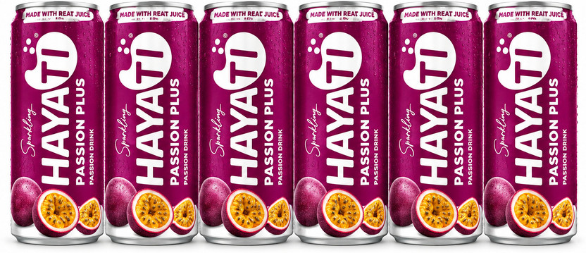 HAYATI Passion Fruit Sparkling Soft Soda, Vegan, Pack of 6, 250 ML(6 x 250 ml)