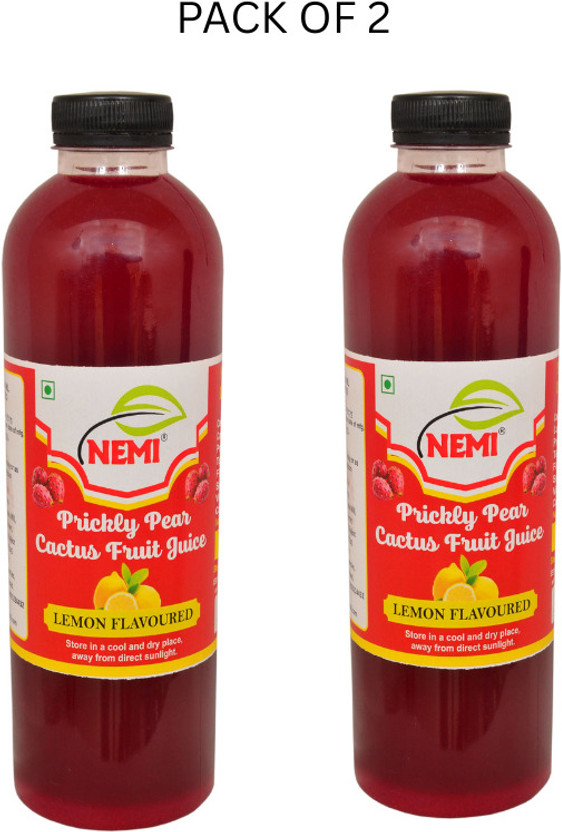 nemi Prickly Pear Cactus Fruit Juice With Lemon Flavour(2 x 500 ml)