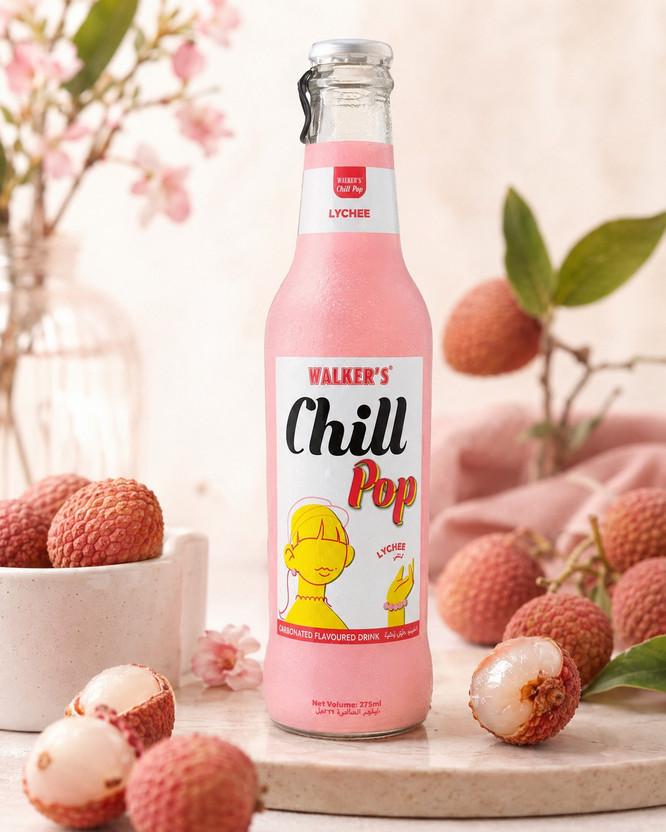 Walker'S Chill Pop Lychee Premium Carbonated Flavoured Drink | Fruity Sparkling Beverage(275 ml)