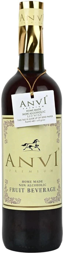 Anvi Original Homemade, Non-Alcoholic Soft Red Wine Prepared With Grapes(375 ml)