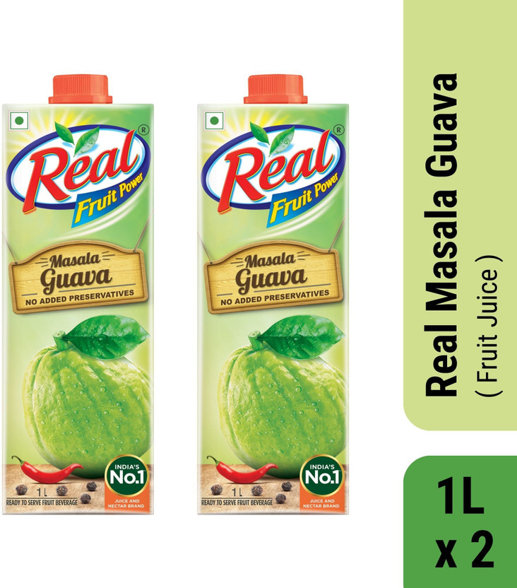 Real Fruit Power - Masala Guava : Unique Blend of Taste & Fruit Goodness(2 x 1 L)