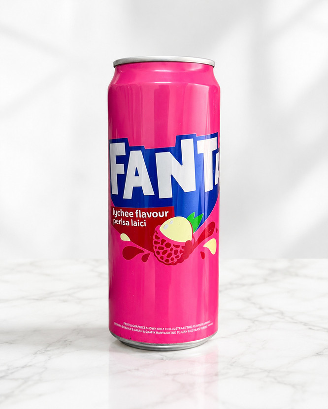 fanta Lychee Flavour Soft Fizzy Drink Can(320 ml)