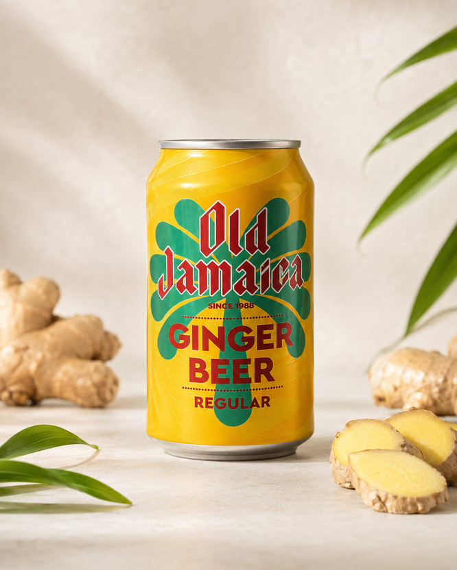 old jamaica Premium Authentic Root Ginger Beer Regular Carbonated Soft Drink(330 ml)