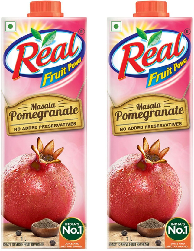 Real Fruit Power Masala Pomegranate (Anar) Juice | No Added Preservatives(2 x 1 L)