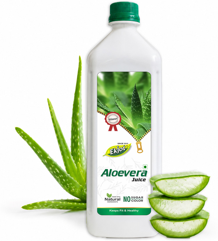 Ekjot Aloe Vera Juice (with Pulp) | For Immunity & Digestion, Rejuvenates Skin & Hair(1 L)