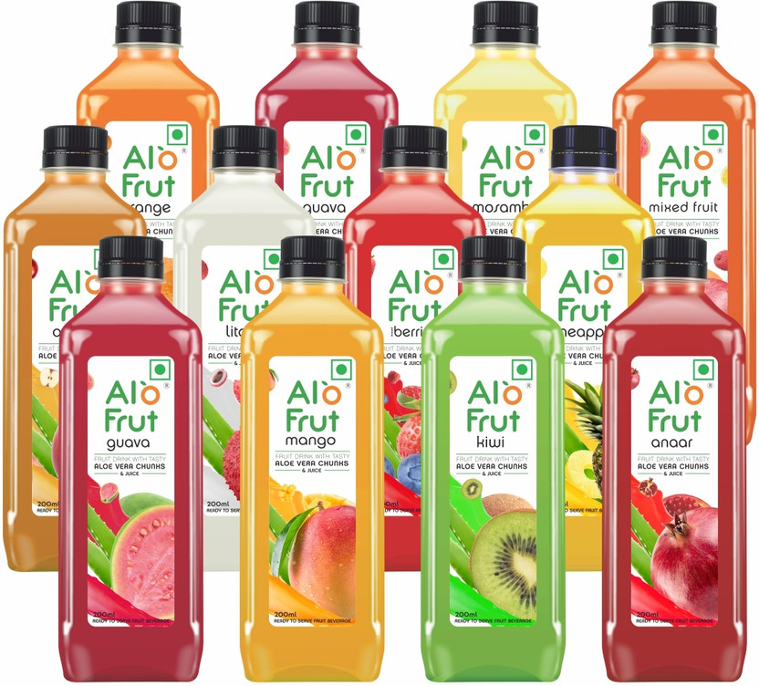 ALOFRUT Combo Pack� Aloevera Chunks & Juice 200mL | Ready to Serve Fruit Drink(48 x 200 ml)