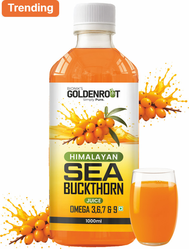 BIONIK NUTRITION Himalayan Sea Buckthorn Juice | Omega 3, 6, 7 & 9 | Immunity, Skin, Heart(1000 ml)