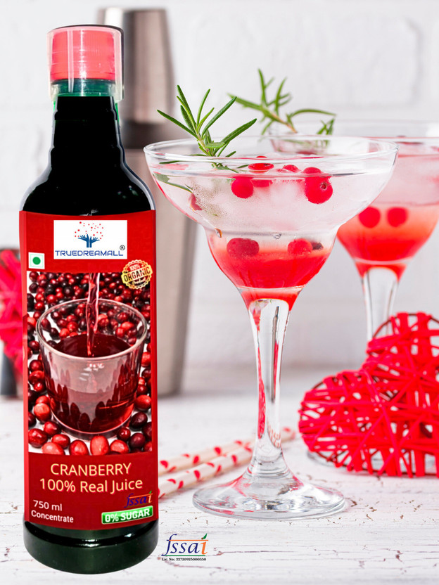 TRUEDREAMALL PURE CRANBERRY, Concentrate Juice for uti, sugar free, Real natural juice, Unsweetened, Pure & Organic real for uti {750 ml Concentrate Juice}(750 ml)