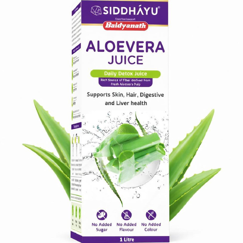 Baidyanath Aloe Vera Juice - 1L | For Glowing Skin & Healthy Hair(1 L)