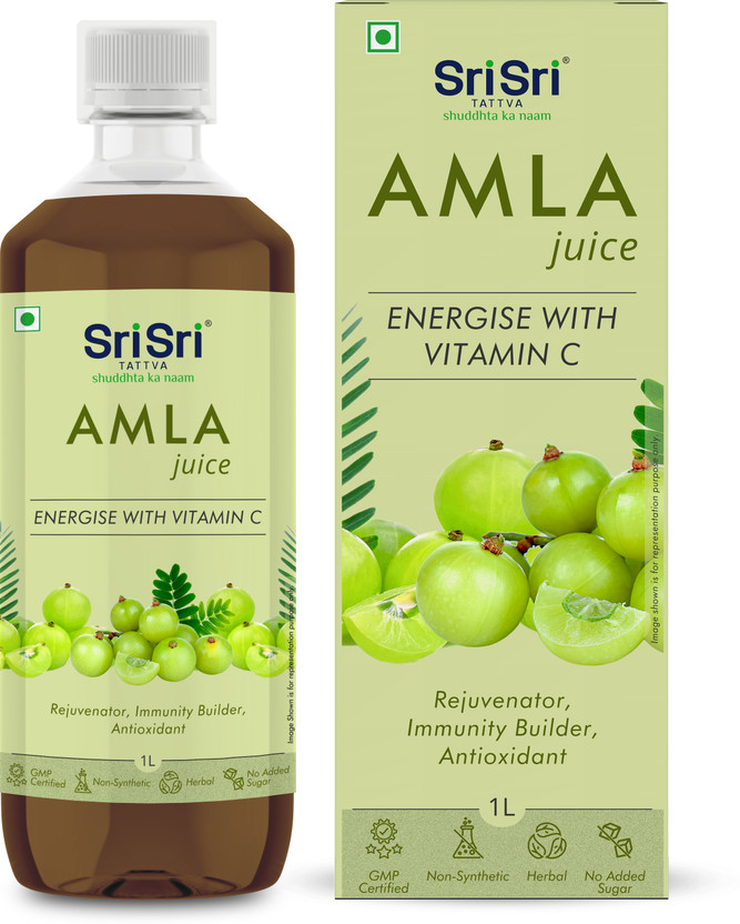 Sri Sri Tattva Amla Juice 1L | Vitamin C | Supports Immunity & Wellness | No Added Sugar(1 L)