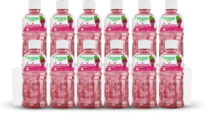 POGOU POGOU Red Grape Juice with NATA De Coco | Energy Booster Drink| Real Natural Taste(12 x 330 ml) - Flipkart Deal