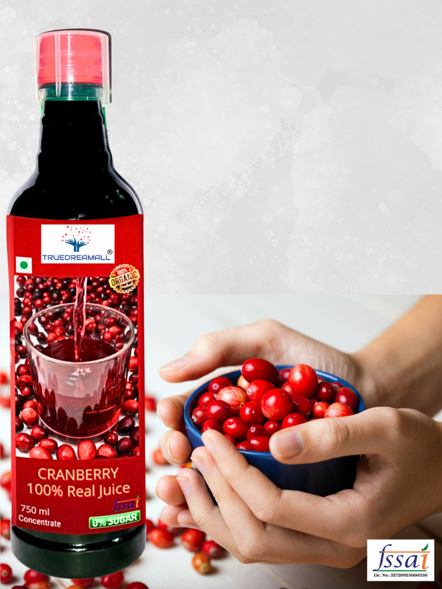 TRUEDREAMALL 100% Pure Cranberry Juice Unsweetened (Great for Urinary Tract Infections)- Premium Quality, Pure & Delicious, 100% Natural & Organic(750 ml)
