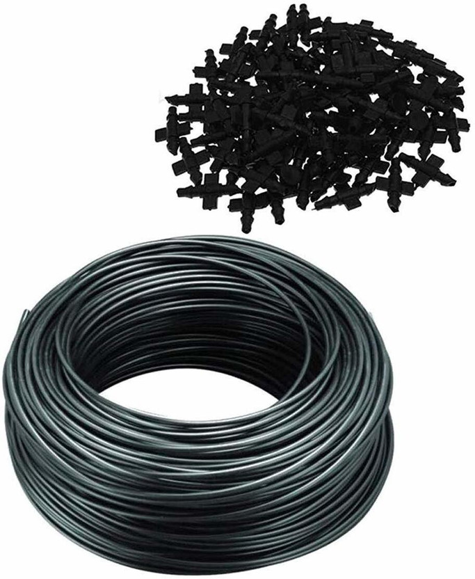 grassland Drip Irrigation Pin Connectors (120 Pieces) and 4 mm Feeder Line Pipe, 30 m Drip Irrigation Kit