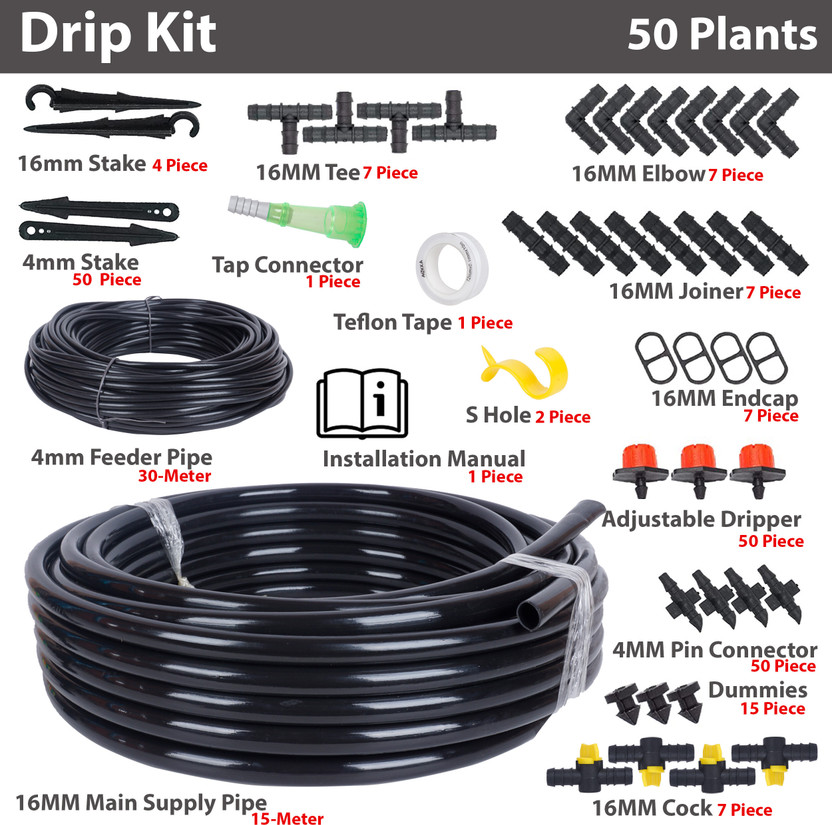 Bhagirath Drip Irrigation Garden Watering 50 plants Kit Drip Irrigation Kit