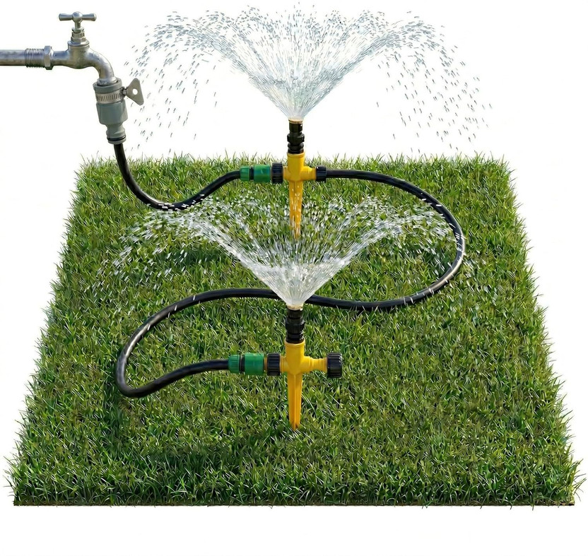 JERN DIY Lawn Watering Kit with Adjustable Sprinkler & 16mm Irrigation Pipe Drip Irrigation Kit