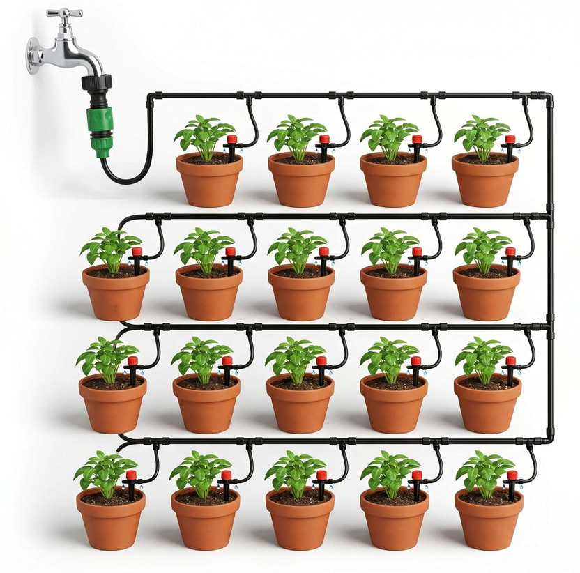 JERN DIY Drip Irrigation Kit for potted Plants | Automatic Garden Watering System Drip Irrigation Kit