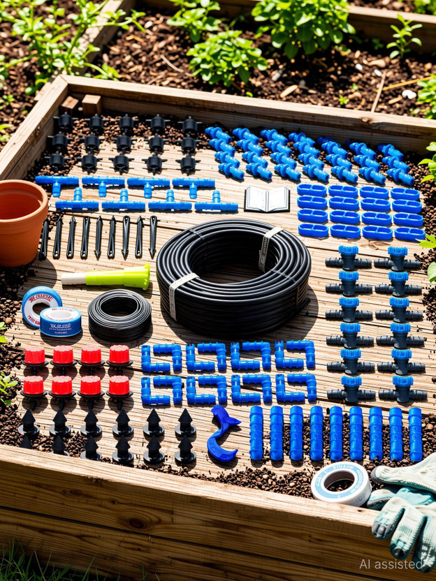 Agrisellr Drip Irrigation Garden Watering 10 Plants Kits Drip Irrigation Kit