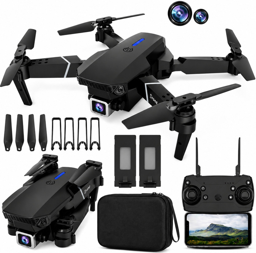 DRSL DRSL E88 4K Camera Drone with Foldable Design, WiFi FPV & Camera RC Mini Quadcopter Drone - Flipkart Deal