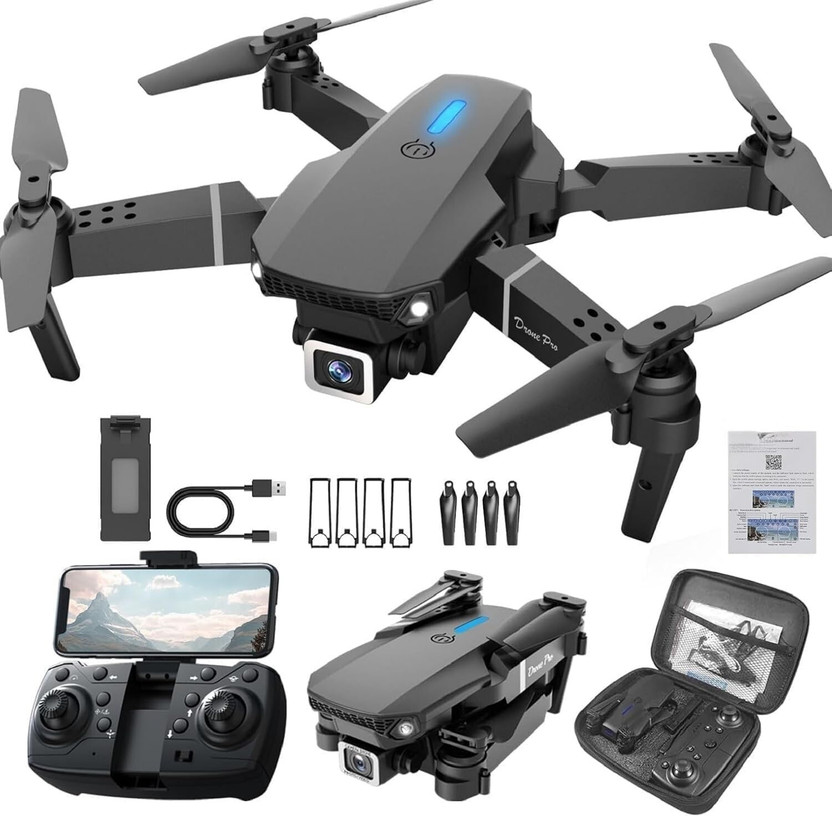 ENTINOSTIK E88 Drone with Camera WiFi FPV 720P HD Dual Foldable RC DroN Drone