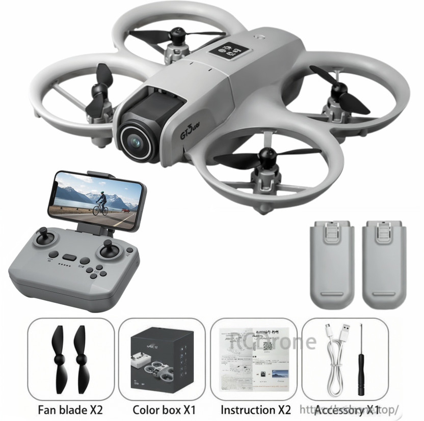 aroskay GT3 4K Drone Dual Cameras Obstacle Avoidance Mini Quadcopter Foldable RC Drone Drone