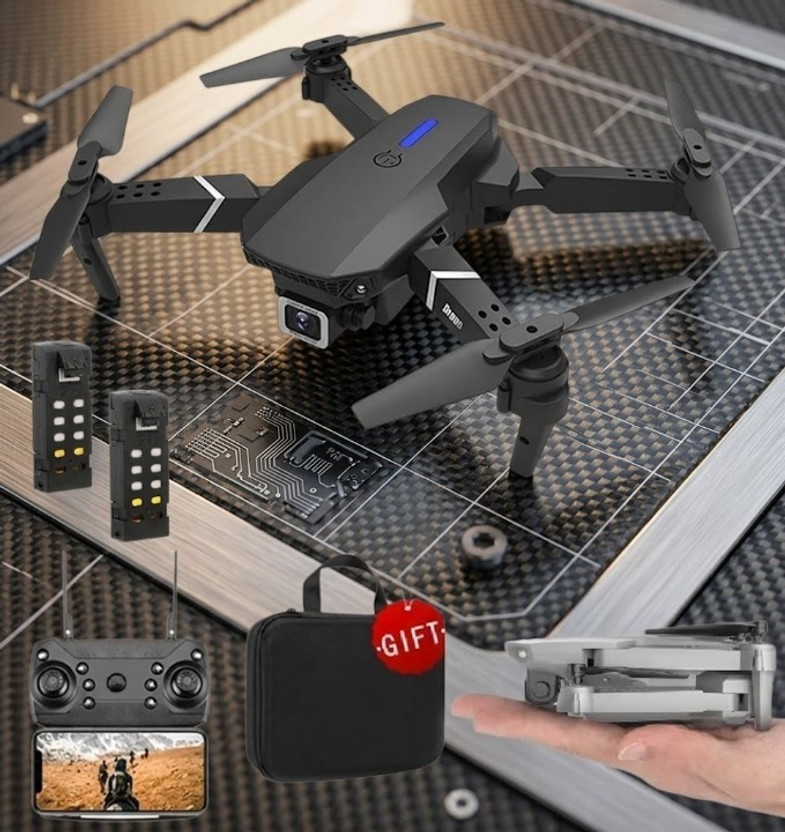 RiiseRoot RC Foldable Drone with Dual Camera, Extra Battery & One Key Takeoff Drone