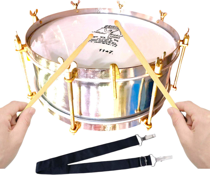 Mayur Musical Heavy Duty Side Drum 12 Inch – Complete Set with Sticks & Belt Acoustic 1 Drum Kit Set(Kids, Professional, Student)