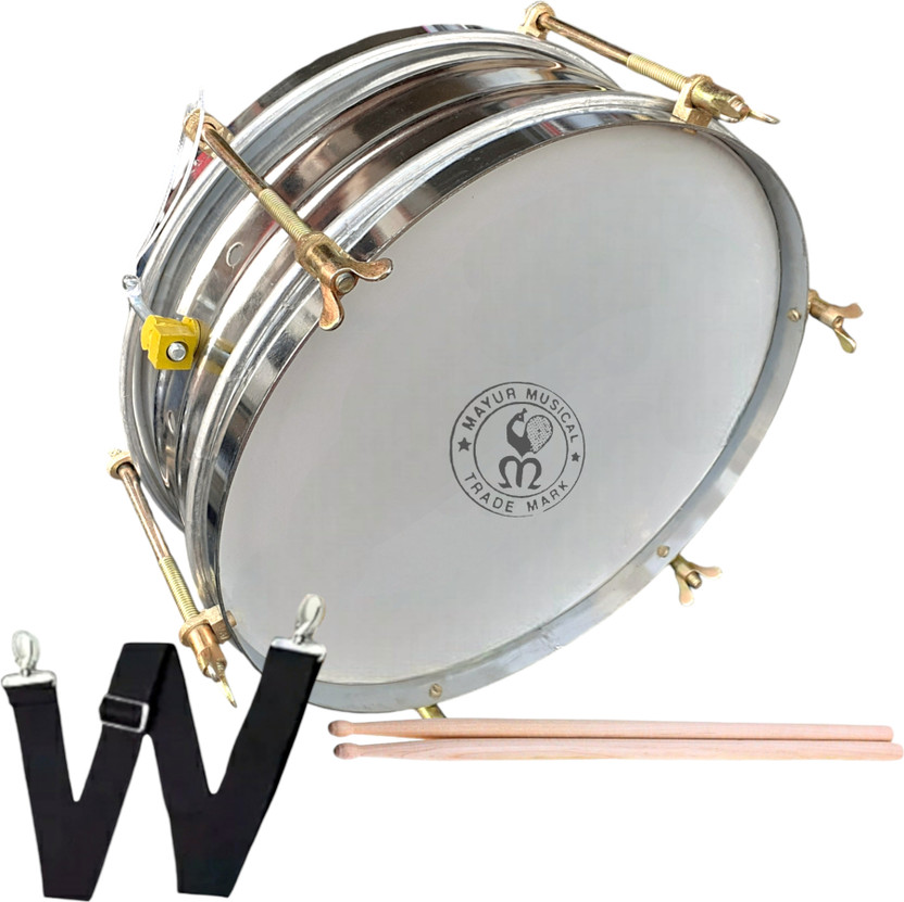 MAYUR MUSICALS Side Drum Set 12 Inch with Sticks and Belt | Perfect for Music Events & Band Acoustic 1 Drum Kit Set(Kids, Professional, Student)