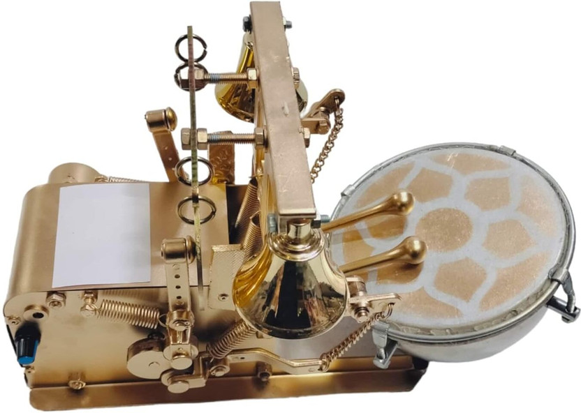 Lipzie Automatic Aarti Machine with Bluetooth, Nagara, Bells & Zalar – Golden Electric 1 Drum Kit Set(Professional)
