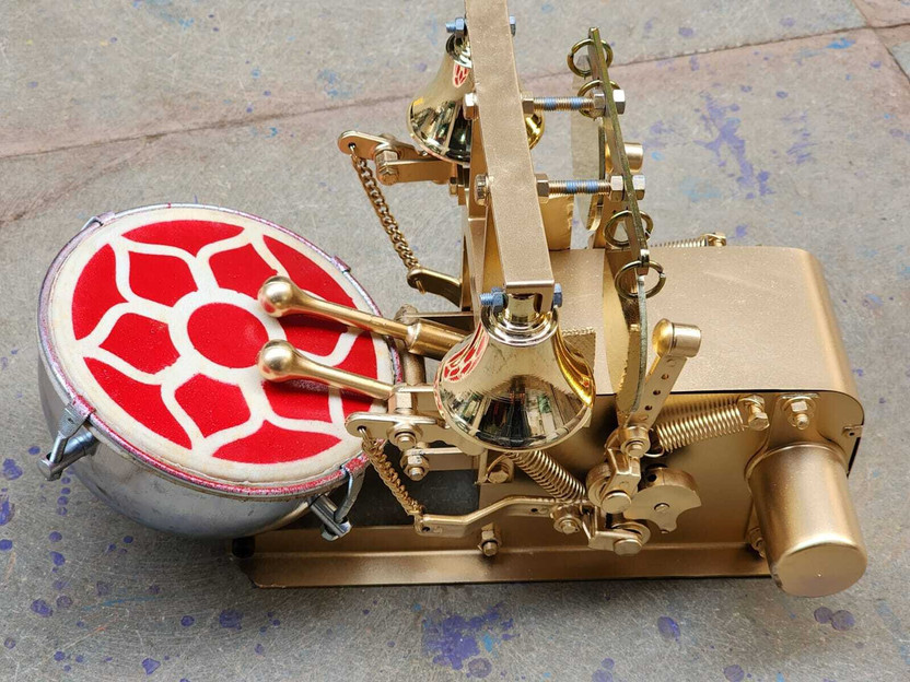 Akshar Tabla Mart Fully Automatic Electric Arti Machine Nagara For Temple Pooja Bell Electric 1 Drum Kit Set(Professional)