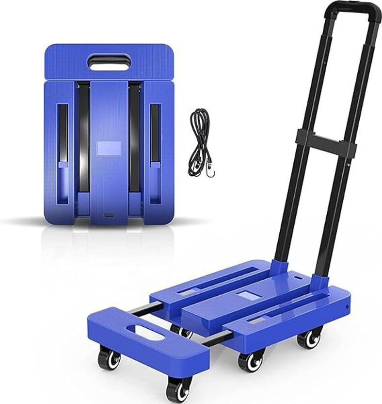 HARIGYAN Trolley Cart With 6 Wheels, Adjustable Handle I Load 150kg Luggage Trolley Platform Trolley