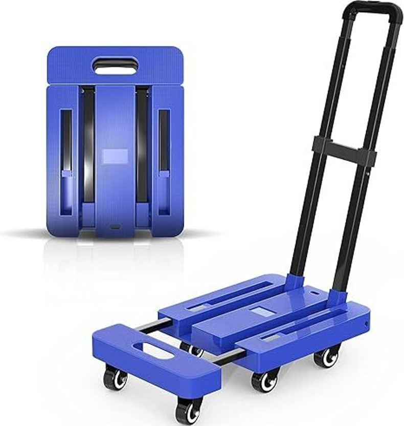 FLAME NEBULA Foldable Platform Trolley Cart with Wheels & Handle Platform Trolley