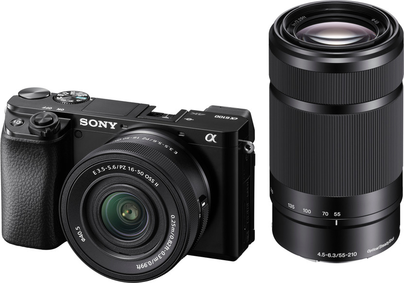 SONY ILCE-6100X Mirrorless Camera Body with with SELP16502 & SEL55210(Black)