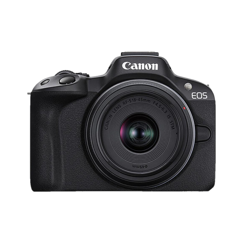Canon EOS R50 Mirrorless Camera Body with RF - S 18 - 45 mm f/4.5 - 6.3 IS STM(Black)