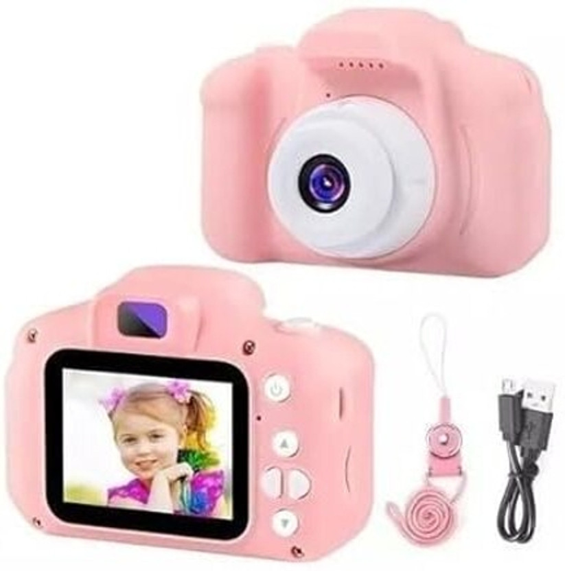 BuyLuxe Camera for Kids with HD Video Recording, Selfie Camera and Games DSLR Camera Pink Kids Camera(Pink)