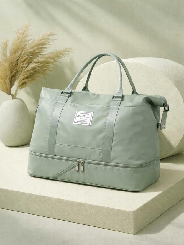 Veara (Expandable) 45L Hand Duffle Bag - Light Green Large Capacity Duffel Without Wheels